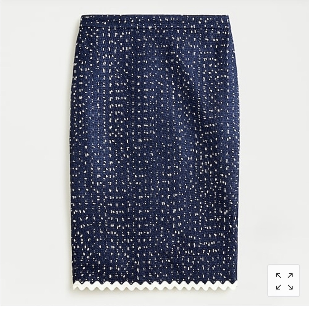 NWT J. Crew No. 2 pencil skirt- navy spotted tweed